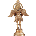 Brass Standing Garuda Idol | 12" x 7" x 3.5" (30.5 x 17.8 x 8.9 cm) | 3 kg Divine Vehicle Art | Premium Sacred Protection Murti
